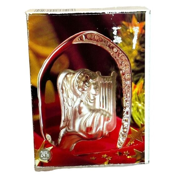 French Cristal d'Arques Angel w/Harp 24% Lead Crystal NIB Decor Elegant - Picture 5 of 6